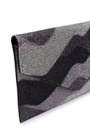 Women's Black Gray Long Chain Strap Stoned Clutch Bag | Derimod Women's Black Gray Long Chain Strap Stoned Clutch Bag | Derimod