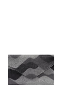 Women's Black Gray Long Chain Strap Stoned Clutch Bag | Derimod Women's Black Gray Long Chain Strap Stoned Clutch Bag | Derimod