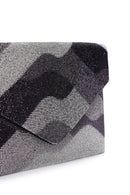 Women's Black Gray Long Chain Strap Stoned Clutch Bag | Derimod Women's Black Gray Long Chain Strap Stoned Clutch Bag | Derimod