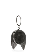 Women's Black Long Strap Chain Detailed Stone Handbag | Derimod Women's Black Long Strap Chain Detailed Stone Handbag | Derimod