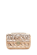 Women's Pink Long Strap Quilted Metallic Crossbody Bag | Derimod Women's Pink Long Strap Quilted Metallic Crossbody Bag | Derimod