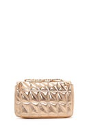 Women's Pink Long Strap Quilted Metallic Crossbody Bag | Derimod Women's Pink Long Strap Quilted Metallic Crossbody Bag | Derimod