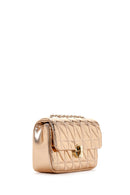 Women's Pink Long Strap Quilted Metallic Crossbody Bag | Derimod Women's Pink Long Strap Quilted Metallic Crossbody Bag | Derimod