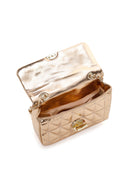 Women's Pink Long Strap Quilted Metallic Crossbody Bag | Derimod Women's Pink Long Strap Quilted Metallic Crossbody Bag | Derimod