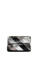 Women's Black Metallic Long Chain Strap Crossbody Bag | Derimod Women's Black Metallic Long Chain Strap Crossbody Bag | Derimod