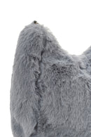 Women's Gray Long Chain Strap Plush Handbag | Derimod Women's Gray Long Chain Strap Plush Handbag | Derimod