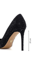 Kadın Siyah Deri İnce Yüksek Topuklu Stiletto | Derimod Kadın Siyah Deri İnce Yüksek Topuklu Stiletto | Derimod