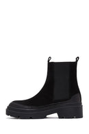 Women's Black Suede Leather Chelsea Boots | Derimod Women's Black Suede Leather Chelsea Boots | Derimod