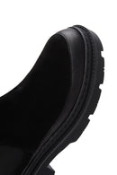 Women's Black Suede Leather Chelsea Boots | Derimod Women's Black Suede Leather Chelsea Boots | Derimod