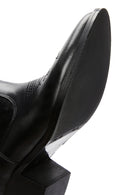 Women's Black Leather Heeled Cowboy Western Boots | Derimod Women's Black Leather Heeled Cowboy Western Boots | Derimod