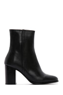 Women's Black Leather Heeled Classic Boots | Derimod Women's Black Leather Heeled Classic Boots | Derimod