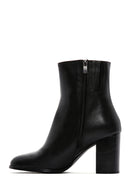 Women's Black Leather Heeled Classic Boots | Derimod Women's Black Leather Heeled Classic Boots | Derimod