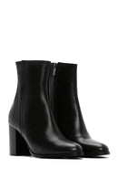 Women's Black Leather Heeled Classic Boots | Derimod Women's Black Leather Heeled Classic Boots | Derimod