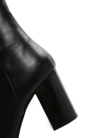 Women's Black Leather Heeled Classic Boots | Derimod Women's Black Leather Heeled Classic Boots | Derimod