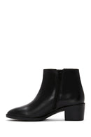 Women's Black Zipper Heeled Leather Classic Boots | Derimod Women's Black Zipper Heeled Leather Classic Boots | Derimod