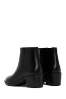 Women's Black Zipper Heeled Leather Classic Boots | Derimod Women's Black Zipper Heeled Leather Classic Boots | Derimod