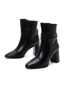 Women's Black Leather Heeled Boots | Derimod Women's Black Leather Heeled Boots | Derimod