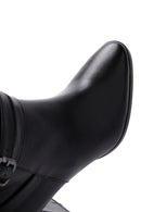 Women's Black Leather Heeled Boots | Derimod Women's Black Leather Heeled Boots | Derimod
