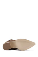 Women's Tan Suede Leather Heeled Boots | Derimod Women's Tan Suede Leather Heeled Boots | Derimod