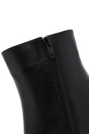 Women's Black Heeled Zippered Leather Boots | Derimod Women's Black Heeled Zippered Leather Boots | Derimod