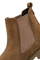 Women's Beige Leather Chelsea Flat Boots | Derimod Women's Beige Leather Chelsea Flat Boots | Derimod