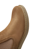 Women's Beige Leather Chelsea Flat Boots | Derimod Women's Beige Leather Chelsea Flat Boots | Derimod