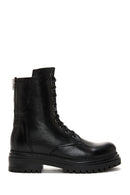 Women's Black Leather Zippered Boots | Derimod Women's Black Leather Zippered Boots | Derimod