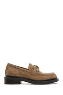 Women's Brown Suede Leather Buckle Loafer | Derimod Women's Brown Suede Leather Buckle Loafer | Derimod