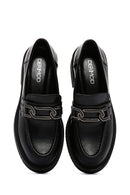 Women's Black Leather Buckle Masculine Casual Loafer | Derimod Women's Black Leather Buckle Masculine Casual Loafer | Derimod