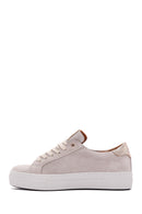 Women's Beige Suede Leather Thick Soled Sneaker | Derimod Women's Beige Suede Leather Thick Soled Sneaker | Derimod