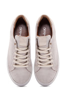 Women's Beige Suede Leather Thick Soled Sneaker | Derimod Women's Beige Suede Leather Thick Soled Sneaker | Derimod