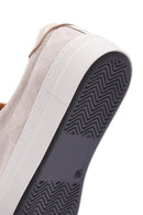 Women's Beige Suede Leather Thick Soled Sneaker | Derimod Women's Beige Suede Leather Thick Soled Sneaker | Derimod