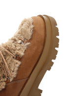 Women's Brown Plush Suede Leather Boots | Derimod Women's Brown Plush Suede Leather Boots | Derimod