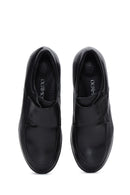 Women's Black Leather Wedge Heel Comfort Shoes | Derimod Women's Black Leather Wedge Heel Comfort Shoes | Derimod