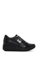 Women's Black Leather Thick Soled Sneaker | Derimod Women's Black Leather Thick Soled Sneaker | Derimod