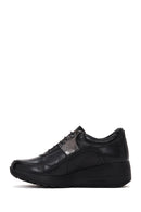 Women's Black Leather Thick Soled Sneaker | Derimod Women's Black Leather Thick Soled Sneaker | Derimod