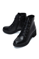Women's Black Leather Heeled Boots | Derimod Women's Black Leather Heeled Boots | Derimod