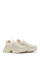 Women's Beige Stone Thick Soled Sneaker | Derimod Women's Beige Stone Thick Soled Sneaker | Derimod