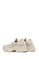 Women's Beige Stone Thick Soled Sneaker | Derimod Women's Beige Stone Thick Soled Sneaker | Derimod