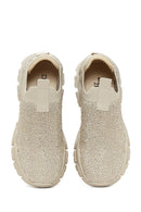 Women's Beige Stone Thick Soled Sneaker | Derimod Women's Beige Stone Thick Soled Sneaker | Derimod