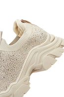Women's Beige Stone Thick Soled Sneaker | Derimod Women's Beige Stone Thick Soled Sneaker | Derimod