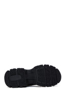 Women's Black Stone Thick Soled Sneaker | Derimod Women's Black Stone Thick Soled Sneaker | Derimod