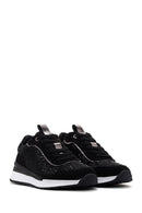 Women's Black Thick Soled Stone Sneaker | Derimod Women's Black Thick Soled Stone Sneaker | Derimod