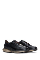Men's Black Leather Sneaker | Derimod Men's Black Leather Sneaker | Derimod