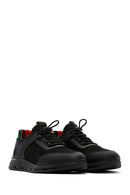 Men's Black Nubuck Leather Detailed Sneaker | Derimod Men's Black Nubuck Leather Detailed Sneaker | Derimod