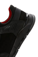 Men's Black Nubuck Leather Detailed Sneaker | Derimod Men's Black Nubuck Leather Detailed Sneaker | Derimod