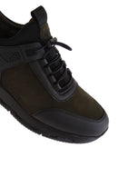 Erkek Haki Nubuk Deri Detaylı Sneaker | Derimod Erkek Haki Nubuk Deri Detaylı Sneaker | Derimod