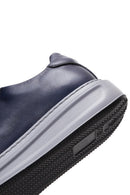 Men's Navy Blue Leather Thick Soled Sneaker | Derimod Men's Navy Blue Leather Thick Soled Sneaker | Derimod