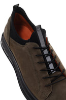 Men's Khaki Nubuck Leather Casual Sneaker | Derimod Men's Khaki Nubuck Leather Casual Sneaker | Derimod