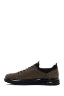 Men's Khaki Nubuck Leather Casual Sneaker | Derimod Men's Khaki Nubuck Leather Casual Sneaker | Derimod